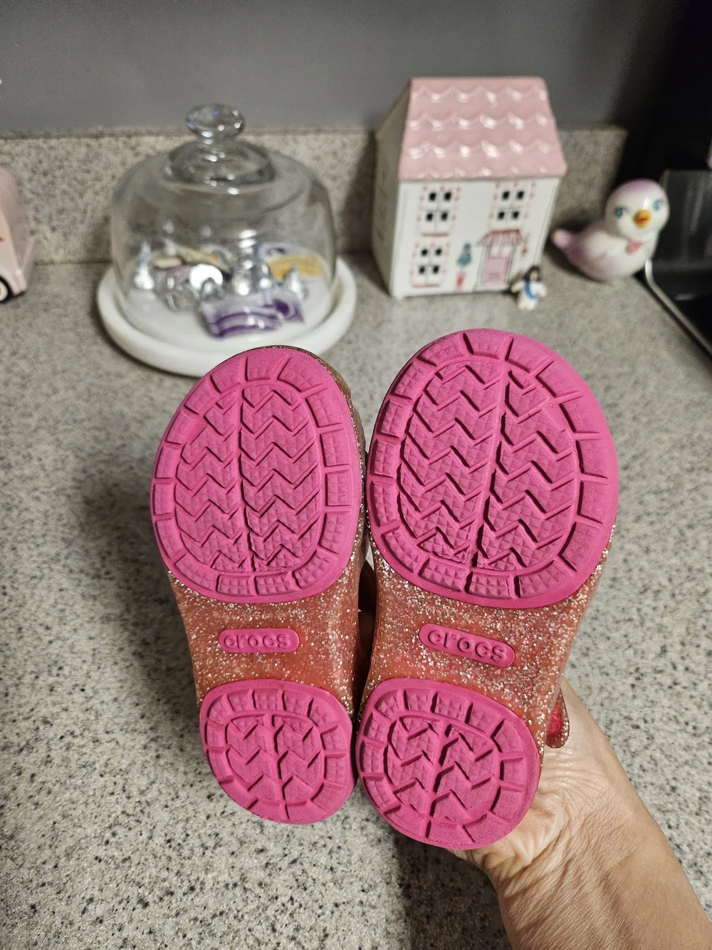 CROCS glittery rose